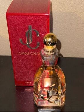 Jimmy Choo I Want Choo Perfume Bottle - Gold & Red Accents